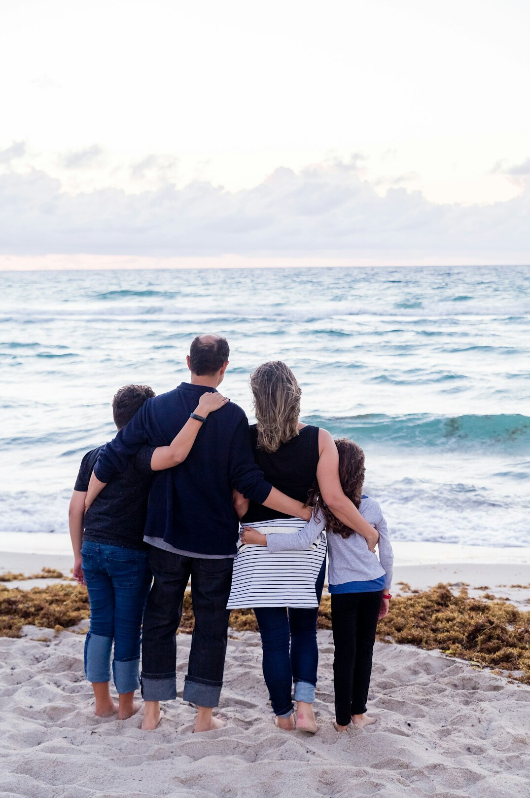 family hugging together